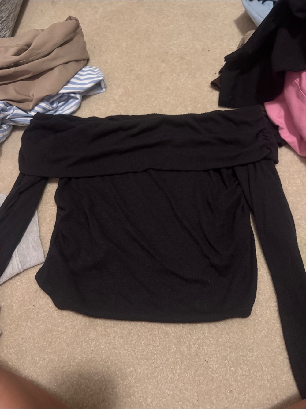 No Boundaries Black Off-the-Shoulder Knit Sweater